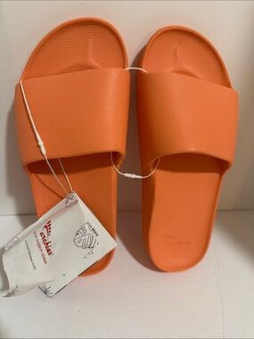 Women's Orange Slide Unisex Sandals - Casual Pool & Everyday Wear Size 6